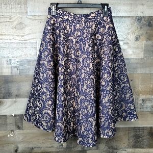 Anthropologie Bird Cage Label A-Line Lace Skirt